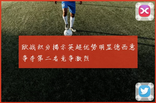 欧战积分揭示英超优势明显德西意争夺第二名竞争激烈